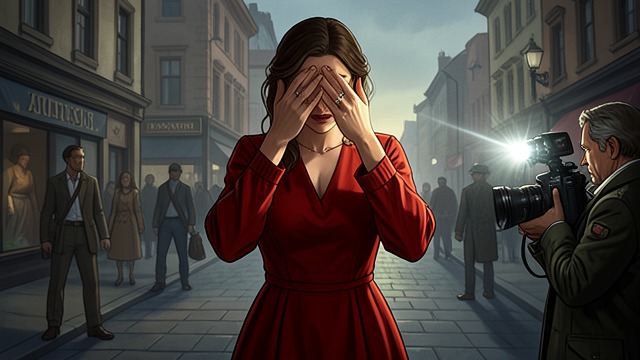 A Kiss Becomes a Crisis from "Cinder & Ella". An Intimate Moment Exposed Cameras interrupt Paparazzi photograph Brian and Ella kissing, then focus on Ella’s scars and mobility aids.