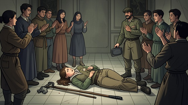 A Second Assault and Withdrawal from "Cinder & Ella". The School Breaks Her Resistance Physical attack Students knock away Ella’s cane and leave her on the floor while mocking her injuries.