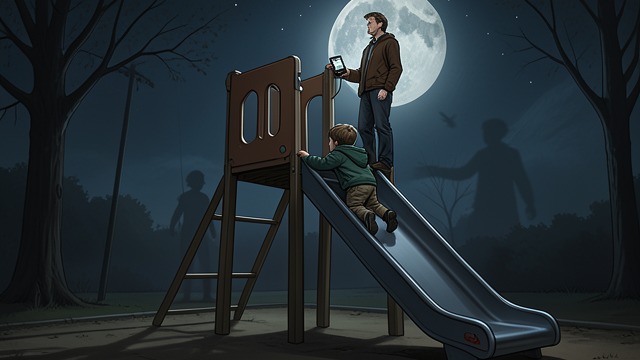 The Rocket Slide at Night from "Thirteen Reasons Why". The Rocket Slide at Night A childhood setting Clay climbs the rocket slide where Hannah’s first kiss with Justin once took place.