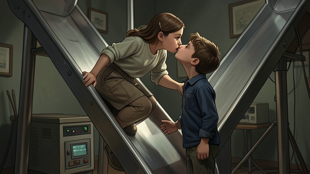 The Rocket-Slide Kiss from "Thirteen Reasons Why". The Rocket-Slide Kiss An imagined scene Hannah’s recurring dream turns the rocket slide into a place where Justin will catch her and kiss her.