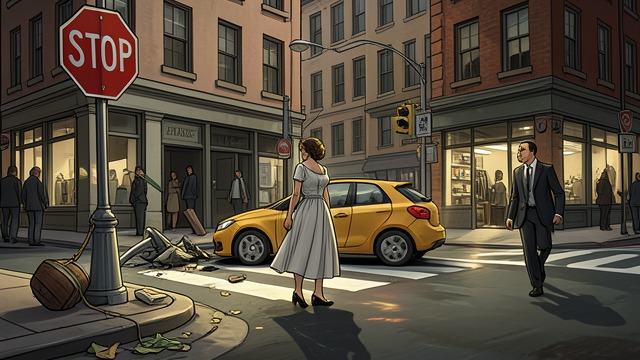 The Unmarked Corner from "Thirteen Reasons Why". The Unmarked Corner A changed street A fallen stop sign leaves an intersection without a warning that drivers expect to see.