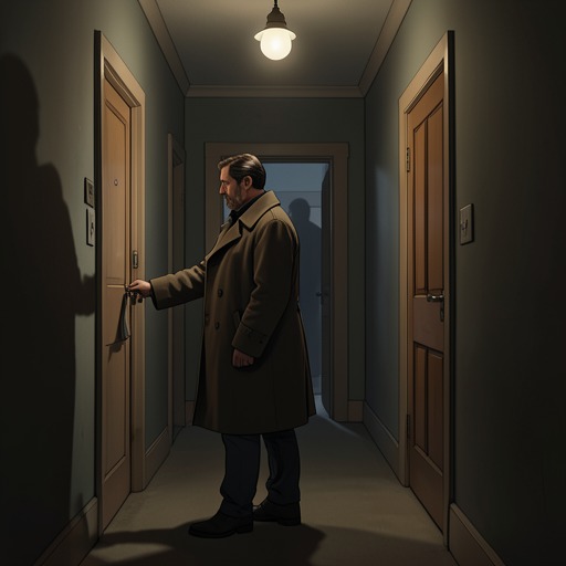 The Night at the Door from "The Monkey's Paw". This thread follows the second wish from fearful expectation to the knocking, the struggle at the door, and the abrupt silence.