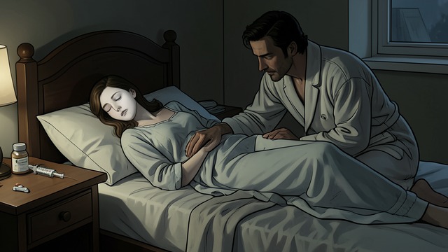 疾病改变了家中的生活,《ABC谋杀案》中的场景。妻子日渐虚弱 绝症 克拉克夫人身患癌症,接受强效药物治疗。疼痛和药物使她时而清醒,时而恍惚,感知也变得不可靠。 丈夫的忧心 卡迈克尔·克拉克爵士深受她的病情影响。后来,富兰克林利用家中的悲痛与脆弱作为掩护实施谋杀。