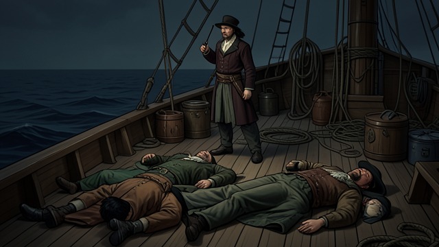 The Crew’s Death Sentence from "The Rime of the Ancient Mariner". The Crew’s Death Sentence Fate Cast by Dice Death and Life-in-Death cast dice as the Spectre-bark reaches the ship.