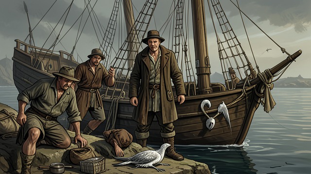 Calm Exposes the Cost from "The Rime of the Ancient Mariner". Calm Exposes the Cost Motion Disappears The ship stops on the silent sea, and the sailors endure heat and thirst.