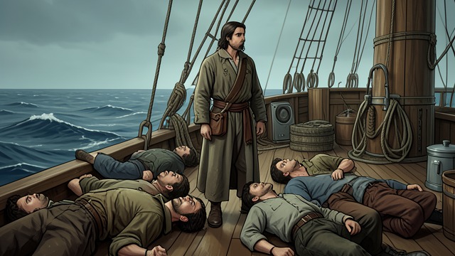 Faces Turn Toward Him from "The Rime of the Ancient Mariner". Faces Turn Toward Him Silent Accusation The sailors turn their faces toward the Ancient Mariner before they fall.