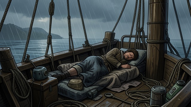 A Little Sleep from "The Rime of the Ancient Mariner". A Little Sleep Rest From Vigil The Ancient Mariner receives gentle sleep after days of terror and isolation.