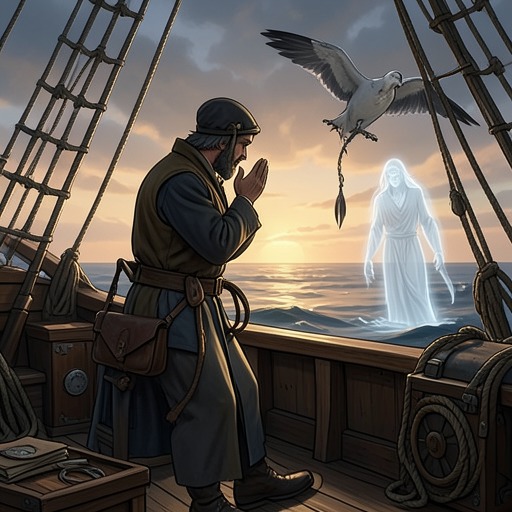The Battle Against Isolation from "The Rime of the Ancient Mariner". This flow charts the Ancient Mariner’s movement from human companionship into absolute isolation and toward renewed connection through prayer and storytelling.