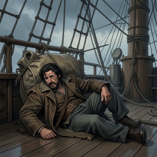 The Mariner’s Bodily Ordeal from "The Rime of the Ancient Mariner". This flow follows the Ancient Mariner’s body from exposure and thirst through supernatural shock, physical relief, and the recurring agony of penance.