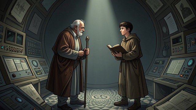 The Circular Pattern from "The Glass Bead Game". Master and Pupil Recurrent Image Knecht meditates on the Music Master and the boy he once was, seeing them alternately lead and follow each other.