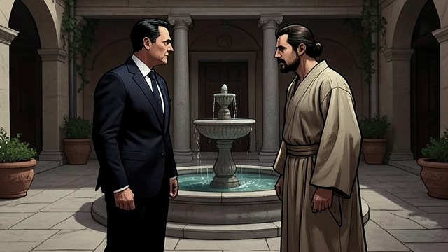 A Friendship of Contrast from "The Glass Bead Game". Opposite Representatives Debate Plinio embodies family and worldly life; Knecht embodies the disciplined Province.