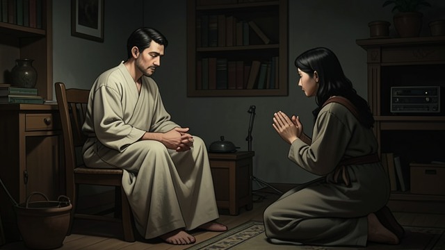 约瑟夫·法穆卢斯学会倾听,《玻璃珠游戏》中的场景。告解者的天赋 耐心倾听 约瑟夫·法穆卢斯以不加评判地倾听忏悔者而闻名。他的工作帮助人们梳理那些无法独自承受的重担。 隐秘的煎熬 随着年岁增长,同样的服务变得令人疲惫,失去了喜悦。他的故事提出疑问:当实践沦为机械重复,使命是否仍能滋养生命?