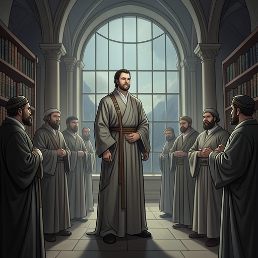 The Former Music Master’s Transformation from "The Glass Bead Game". This flow follows the Music Master from formative mentor to a serene elder whose late-life withdrawal becomes a final lesson for Knecht.