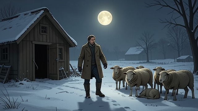 Winter Vigil from "Far from the Madding Crowd". Work in the Dark Lambing season Gabriel tends sheep through a winter night, moving between hut, flock, and newborn lamb.
