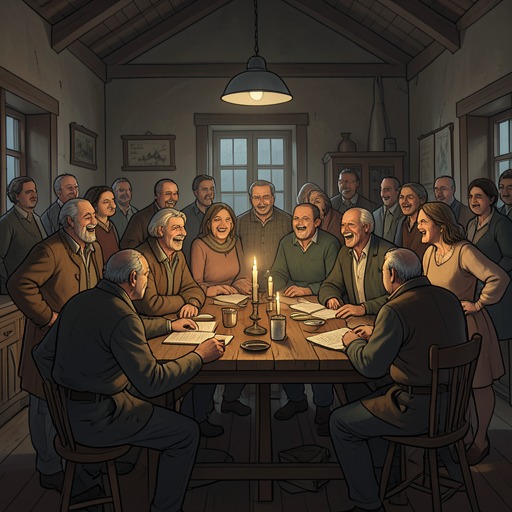The Village Chorus from "Far from the Madding Crowd". This subplot follows the farm workers’ gossip, humor, and practical participation as they interpret and respond to the central characters’ troubles.