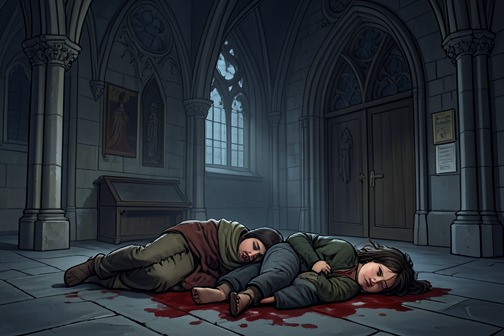 莱斯特在圣母院杀死乞讨的母亲与孩子 from "The Vampire Lestat". The killing of a beggar woman and her child in Notre-Dame is the decisive breach in Lestat’s restraint: after waiting through the night in the cathedral, he…