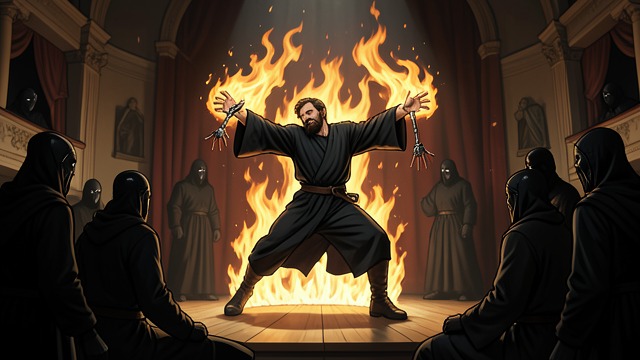 The Burning of Nicolas from "The Vampire Lestat". The Burning of Nicolas Armand imprisons Nicolas after his reckless behavior threatens the troupe.