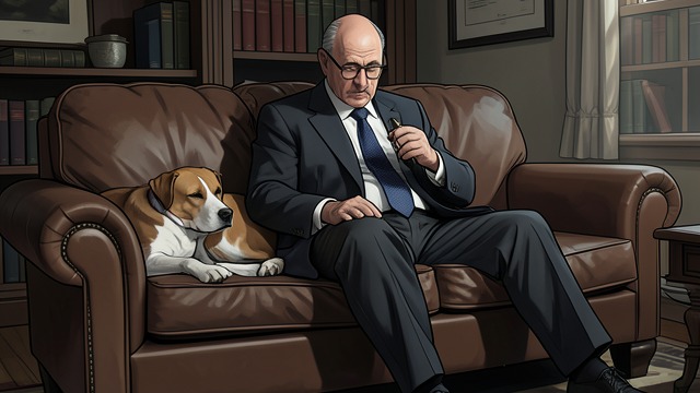 A Dog Beside the Couch from "The Heart of a Dog". The Relationship Restored A Familiar Presence Sharik lies beside the leather couch as Professor Preobrazhensky resumes humming.