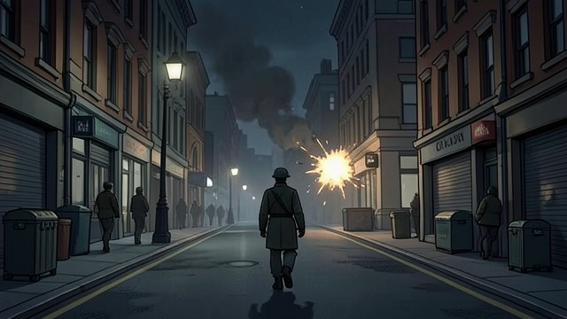 约旦分界线,《《犹大》》中的场景。远处的枪声 夜间漫步 舒穆埃尔独自在耶路撒冷城中徘徊,听见分界线附近传来一阵枪声。 短暂的打断 城市再次陷入沉寂,枪声的来源及其后果都无从确定。 这声音将他内心的孤独与一种从未彻底离开街头的冲突联系起来。