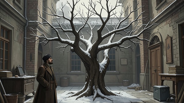 The Tree in the Yard from "Judas". A Seasonal Image Bare Branches Shmuel looks at the winter fig tree in the courtyard and remembers Jesus cursing a tree for lacking fruit.