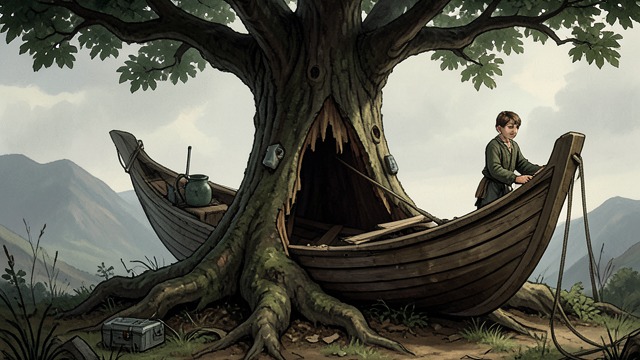 Trunk for a Voyage from "The Giving Tree". Trunk for a Voyage The Boy wants to travel far away, and The Tree offers her trunk for a boat.