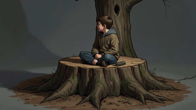 The Last Place from "The Giving Tree". The Last Place The Boy is tired and asks for a quiet place to sit. The Tree offers the stump that remains.