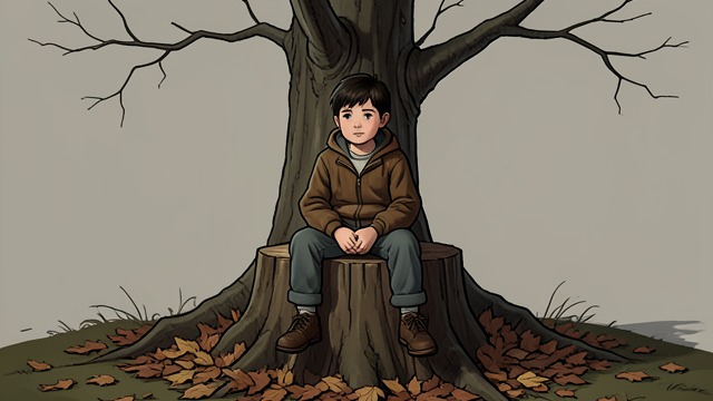 A Seat at Last from "The Giving Tree". A Seat at Last The Boy accepts the stump as a place to sit and rest. New Compatibility His present need finally matches what The Tree can still provide.