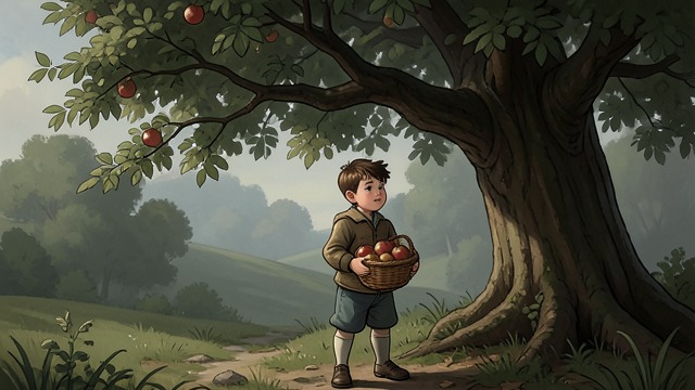 Request and Apples from "The Giving Tree". Request and Apples The Boy asks for money, The Tree suggests apples, and The Boy carries them away.