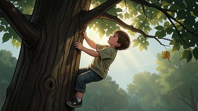 Small Boy from "The Giving Tree". Small Boy The Boy is little enough to gather leaves, climb The Tree, swing, and play in her shade.