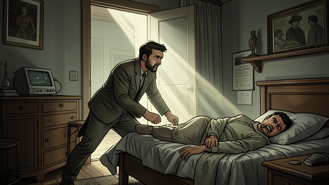 The Father Wakes from "The Interpretation of Dreams". The Father Wakes A sensory alarm Light from the adjoining room enters the father's sight. He wakes and hurries to the child's body.