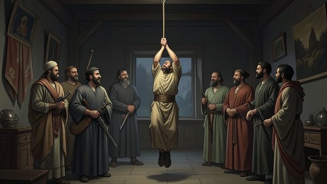 A Ceremony Turns Violent from "Foucault's Pendulum". Competing Claims to Authority Ritual escalation Bramanti, Madame Olcott, Pierre, and Aglie struggle for control of the gathering.
