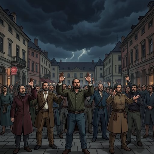 The Unreliable Chain of Conspiracy from "Foucault's Pendulum". Political and occult groups repeatedly accuse one another of the same secret plan, revealing a self-reproducing pattern that the protagonists mistake for proof.