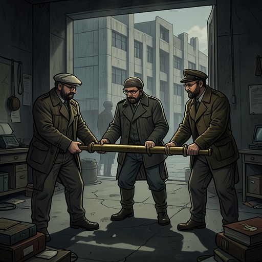 The Making of the Plan from "Foucault's Pendulum". Belbo, Casaubon, and Diotallevi turn miscellaneous occult claims into a fictional conspiracy whose coherence eventually gives it real power over people.