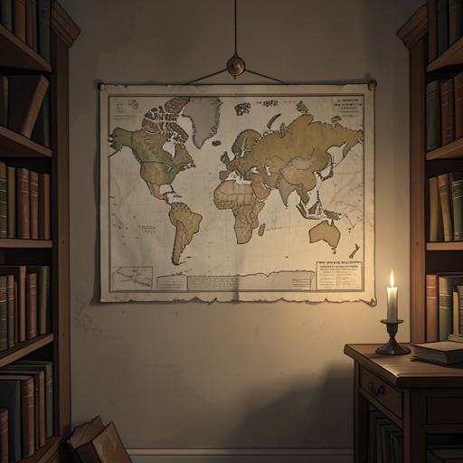 The Lost Map and the Pendulum from "Foucault's Pendulum". The characters transform a purported Templar document into a hunt for a map, then imagine the Pendulum as the instrument that locates the world's hidden center.