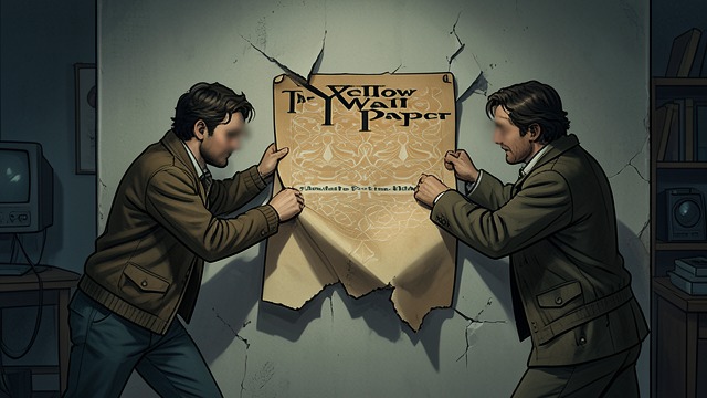 The Claimed Release from "The Yellow Wall Paper". The Claimed Release Shared labor imagined The narrator says she and the woman pulled and shook together until they removed yards of paper.