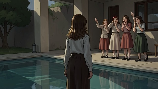 The Pool-Party Exclusion from "Mean Girls". The Pool-Party Exclusion A Cruel Explanation Regina tells Janis she cannot invite her to an all-girls pool party because she thinks Janis is a lesbian.