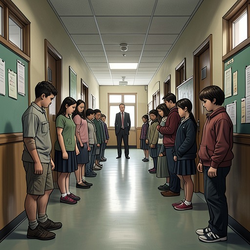 The School’s Social Order from "Mean Girls". The school’s seemingly stable hierarchy is exposed as a system maintained by rules, imitation, intimidation, and collective participation.