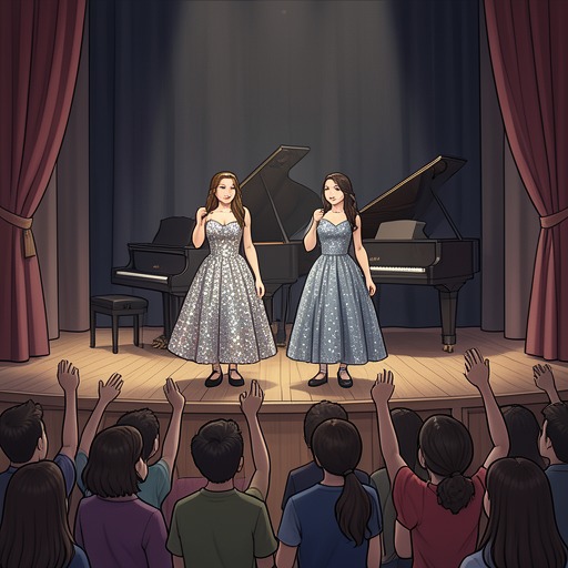 The Christmas Talent Show from "Mean Girls". The Plastics’ holiday performance offers Cady Heron a moment of belonging even as Regina George and Gretchen Wieners’s tensions surface onstage.