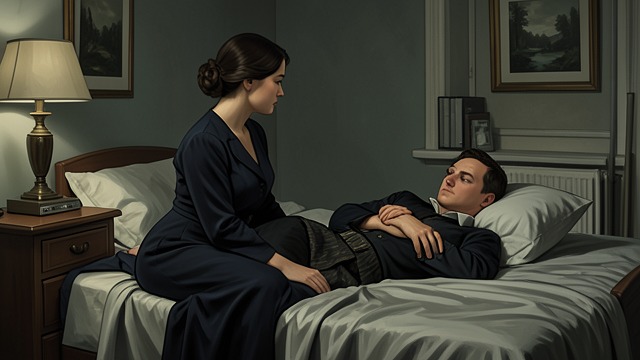 The Bedroom Conversation from "The Turn of the Screw". A Chance to Speak A Quiet Invitation Miles says he lies awake thinking about the Governess and their strange situation, then tells her to let him alone.