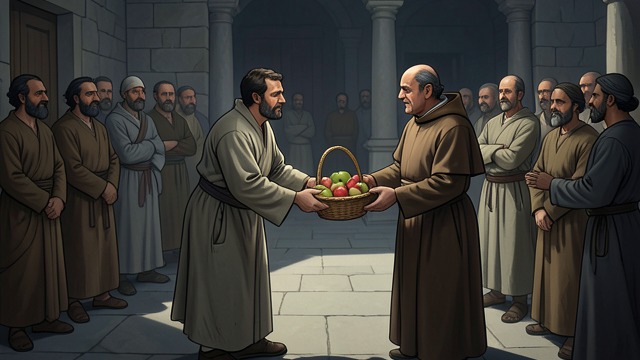 Winning Clerical Favor from "Lazarillo de Tormes". Courtesy as an Investment Small Gifts The seller gives local clergy modest produce before presenting the indulgences.