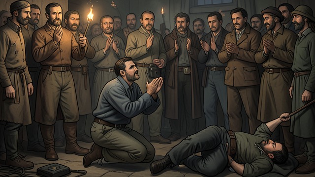 The Staged Miracle from "Lazarillo de Tormes". Fraud Becomes Proof Public Accusation The alguacil denounces the seller, then collapses after the seller’s prayer.