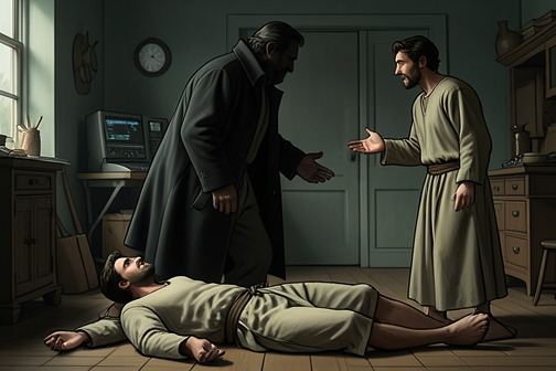 The Christians Forgive Chilo from "Quo Vadis". While recovering in the Christian house, Vinicius hears Crispus explain that the Christians will leave to protect Lygia from further pursuit.