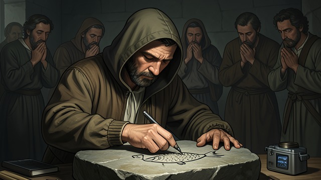 The Symbol Explained from "Quo Vadis". The Symbol Explained A covert identity Chilo explains the fish as a sign used by Christians to recognize one another without public declaration.