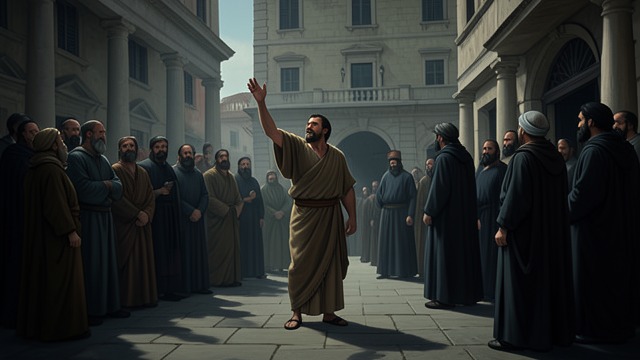 Risking Imperial Favor from "Quo Vadis". Risking Imperial Favor A public defense Petronius challenges Nero’s attempt to blame Christians and helps calm the angry populace.