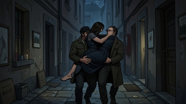 Escape from the Palace from "Quo Vadis". Escape from the Palace A rescue by night Ursus and Christian helpers intercept Lygia’s escort and carry her into hiding.