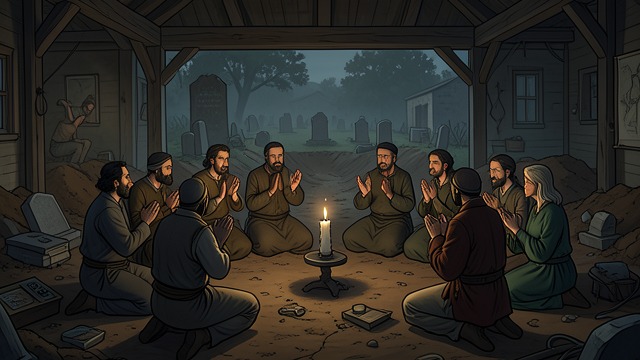 基督徒群体的考验,《你往何处去》中的场景。秘密敬拜 远离公共生活的聚会 基督徒在住宅、墓地和地下挖掘出的场所聚会,因为他们的信仰实践遭人误解,并受到公众猜疑。 共同的道德世界 他们的敬拜让不同财富、出身和身份的人聚在一起,形成一个有别于罗马等级秩序的群体。