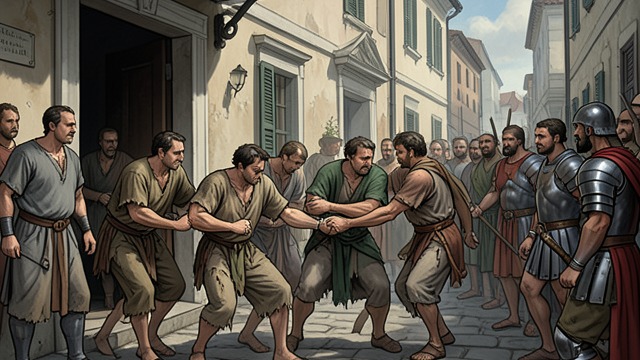 Mass Arrests from "Quo Vadis". Mass Arrests Coercion expands Pretorians and informers hunt Christians in homes, streets, and hidden meeting places.