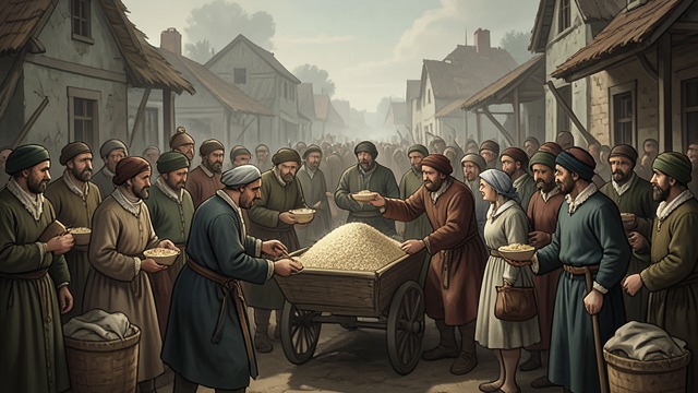 Food and Shelter from "Quo Vadis". Food and Shelter Relief reaches the population Grain and other provisions arrive, while imperial gardens and open spaces provide refuge.