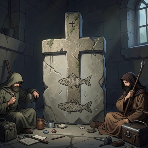 The Symbols of Christian Recognition from "Quo Vadis". This thread follows signs such as the fish and cross as practical emblems that become evidence of belonging and hope.