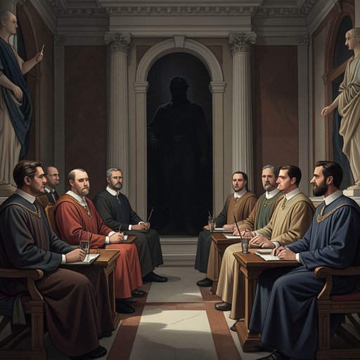 The Roman Senate’s Silence from "Quo Vadis". This subplot traces how the Senate’s submission enables Nero’s violence and exposes the collapse of republican civic responsibility.